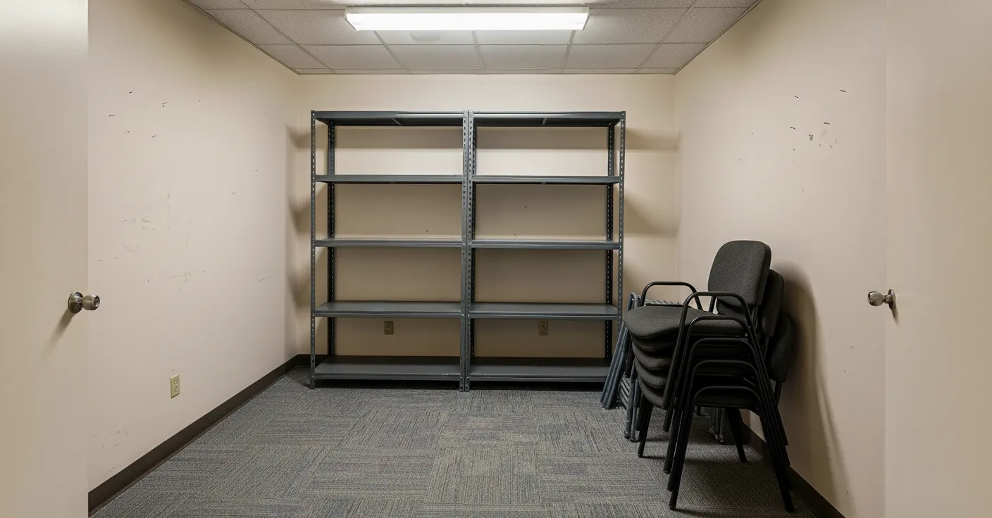 After: Cluttered office space cleared