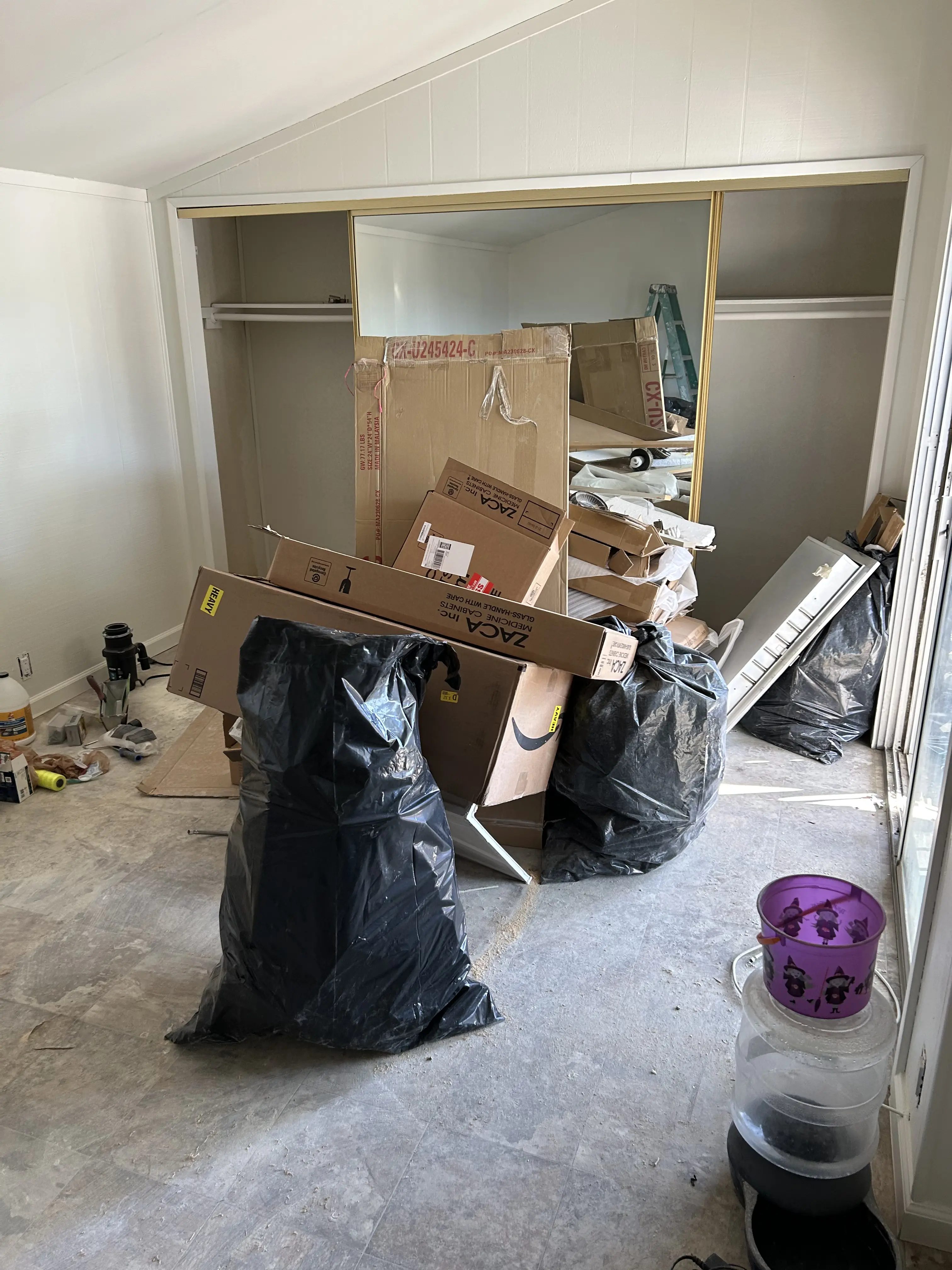 Before: Cluttered room before a cleanout